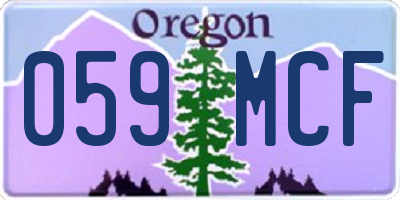 OR license plate 059MCF