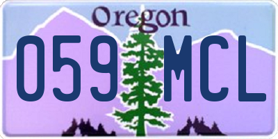 OR license plate 059MCL