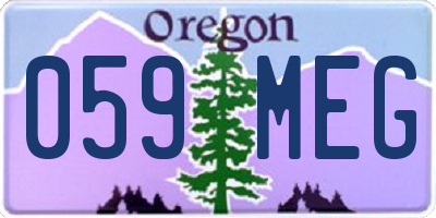OR license plate 059MEG