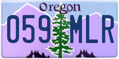 OR license plate 059MLR