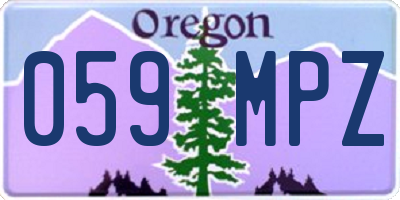 OR license plate 059MPZ