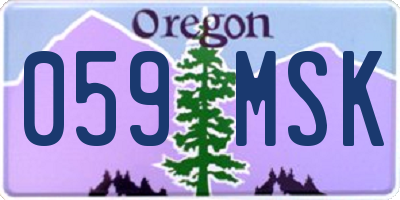 OR license plate 059MSK