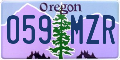 OR license plate 059MZR
