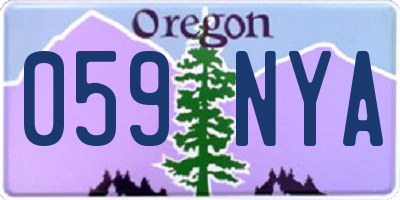 OR license plate 059NYA