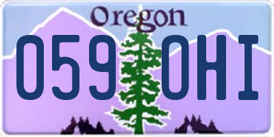 OR license plate 059OHI