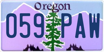 OR license plate 059PAW