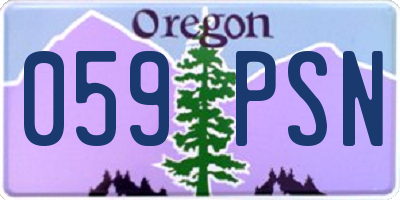 OR license plate 059PSN