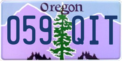 OR license plate 059QIT