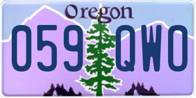 OR license plate 059QWO