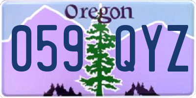 OR license plate 059QYZ