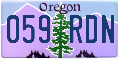 OR license plate 059RDN