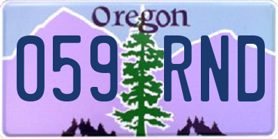 OR license plate 059RND