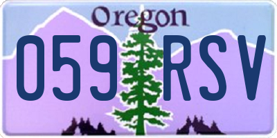 OR license plate 059RSV
