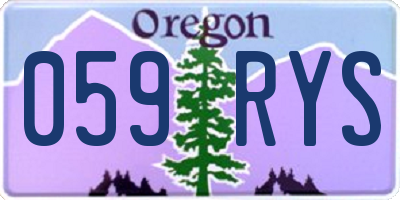 OR license plate 059RYS