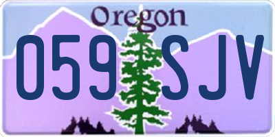 OR license plate 059SJV