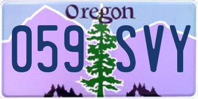 OR license plate 059SVY