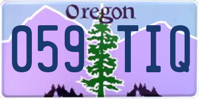 OR license plate 059TIQ