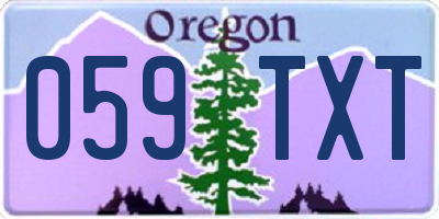 OR license plate 059TXT