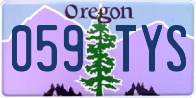 OR license plate 059TYS