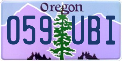 OR license plate 059UBI