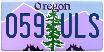 OR license plate 059ULS