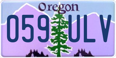 OR license plate 059ULV