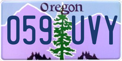 OR license plate 059UVY