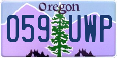 OR license plate 059UWP