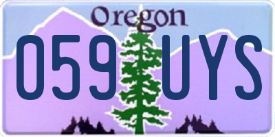 OR license plate 059UYS