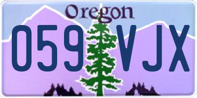 OR license plate 059VJX
