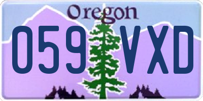 OR license plate 059VXD