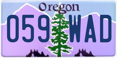 OR license plate 059WAD