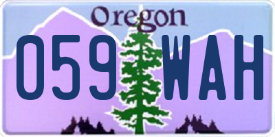 OR license plate 059WAH
