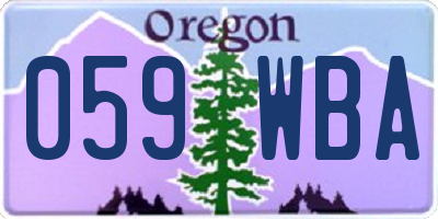 OR license plate 059WBA
