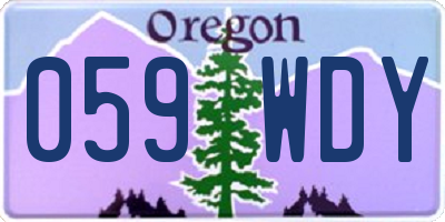 OR license plate 059WDY