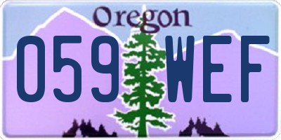 OR license plate 059WEF