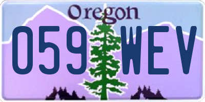 OR license plate 059WEV