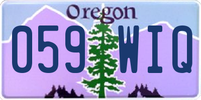 OR license plate 059WIQ