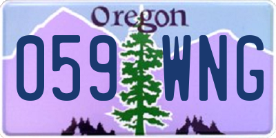 OR license plate 059WNG