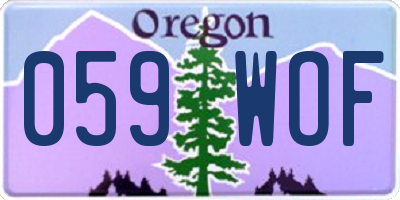 OR license plate 059WOF