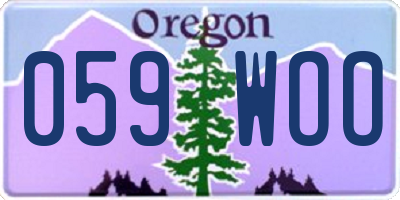OR license plate 059WOO