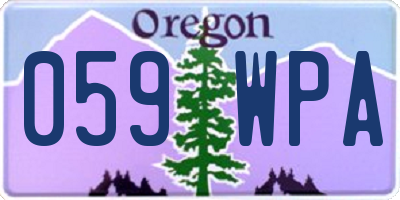 OR license plate 059WPA