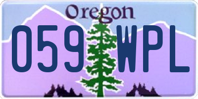 OR license plate 059WPL