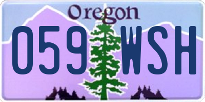 OR license plate 059WSH
