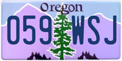 OR license plate 059WSJ