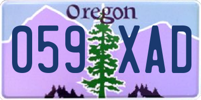 OR license plate 059XAD