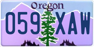 OR license plate 059XAW