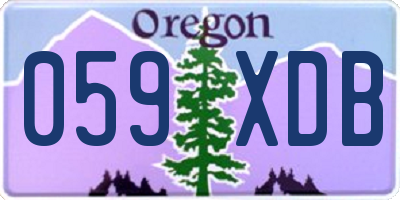 OR license plate 059XDB