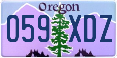OR license plate 059XDZ