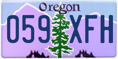 OR license plate 059XFH